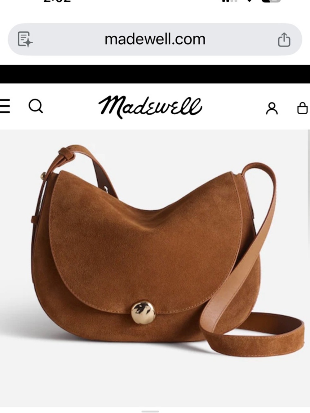 Madewell The Dakota Large Saddle Bag in cognac NEW with tags